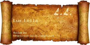 Lux Leila névjegykártya